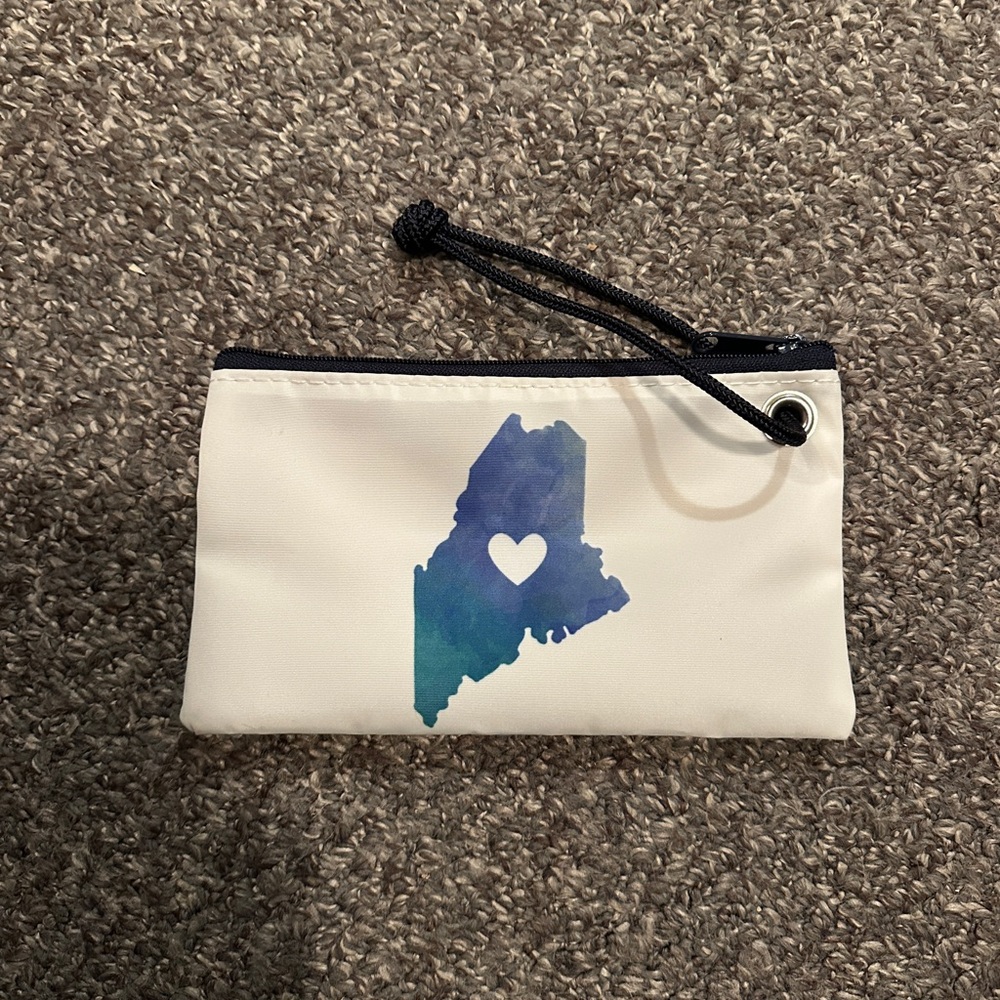NWT Brand new Sea Bags of Maine Watercolor Maine wristlet. Made in USA of sails.